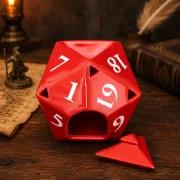 Rote D20 Duftlampe für Pen & Paper und Wax Melts