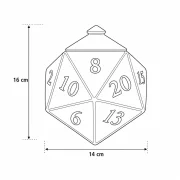 Maße der D20 Würfel Duftlampe – 16 cm hoch und 14 cm breit