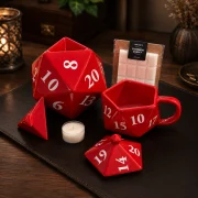 Critical Cozy Pen & Paper Geschenkset mit D20 Duftlampe, Tasse, Wax Melt Snapbar und Teelicht