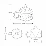 Technische Zeichnung der D20 Tasse mit Deckel – 12 cm hoch, 14 cm breit und 12 cm tief
